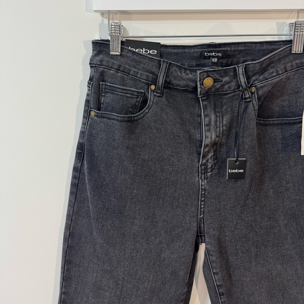 bebe Women’s Charcoal Black Flare Jeans - Picture 3 of 7